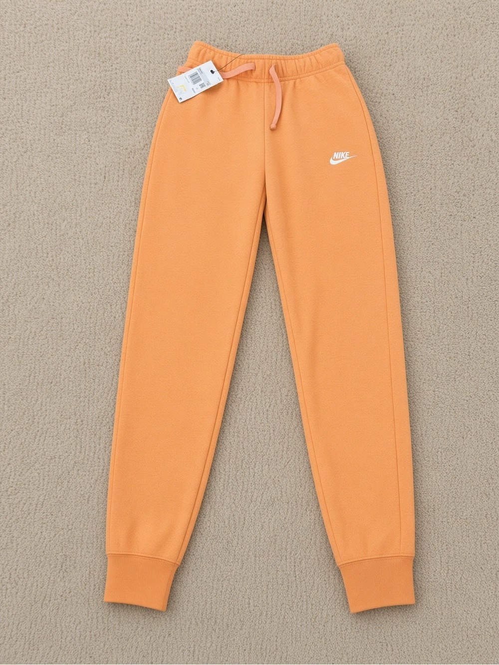 Nike Kids Orange Pull‑On Joggers with Swoosh